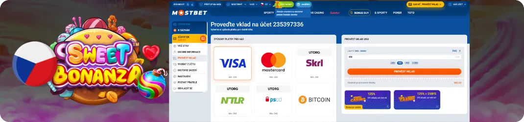 Sweet Bonanza Jak na to - Vklad